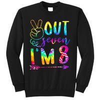 Peace Out Seven Im 8 Tie Dye 8th Happy Birthday Boy Girl Tall Sweatshirt