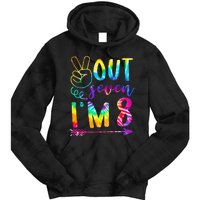 Peace Out Seven Im 8 Tie Dye 8th Happy Birthday Boy Girl Tie Dye Hoodie