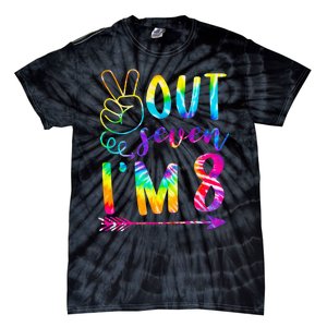 Peace Out Seven Im 8 Tie Dye 8th Happy Birthday Boy Girl Tie-Dye T-Shirt