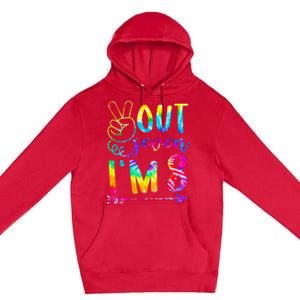 Peace Out Seven Im 8 Tie Dye 8th Happy Birthday Boy Girl Premium Pullover Hoodie