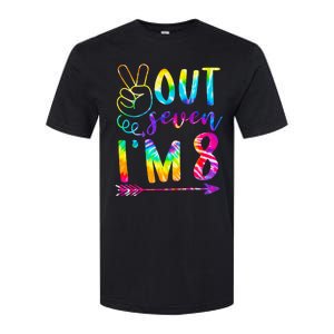 Peace Out Seven Im 8 Tie Dye 8th Happy Birthday Boy Girl Softstyle CVC T-Shirt