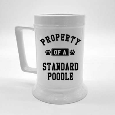 Property Of Standard Poodle Funny Poodle Lover Gift Beer Stein