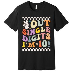 Peace Out Single Digits Retro Groovy 0th Birthday Premium T-Shirt