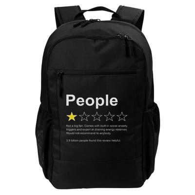 People One Star Rating Would Not Recommend Funny Introverts Daily Commute Backpack