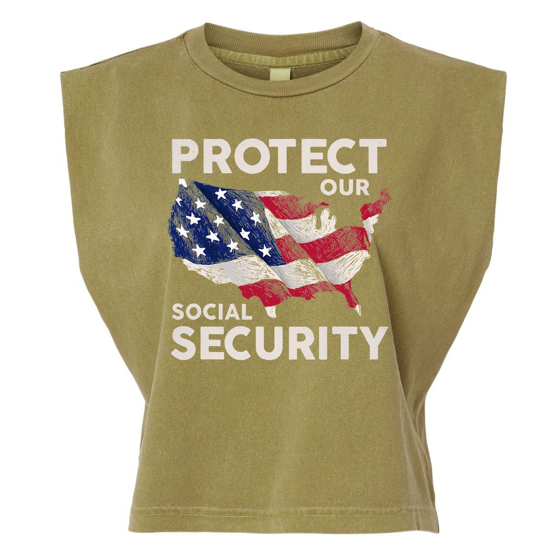 Protect Our Social Security Garment-Dyed Women's Muscle Tee