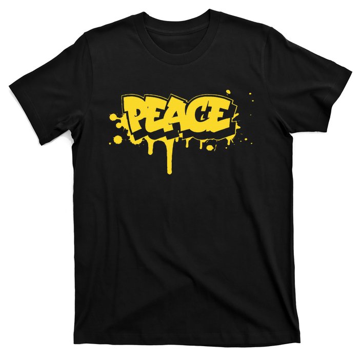 Peace Old School Graffiti Style Funny Graffiti Graphic T-Shirt