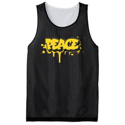 Peace Old School Graffiti Style Funny Graffiti Graphic Mesh Reversible Basketball Jersey Tank