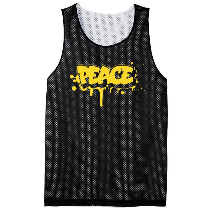 Peace Old School Graffiti Style Funny Graffiti Graphic Mesh Reversible Basketball Jersey Tank