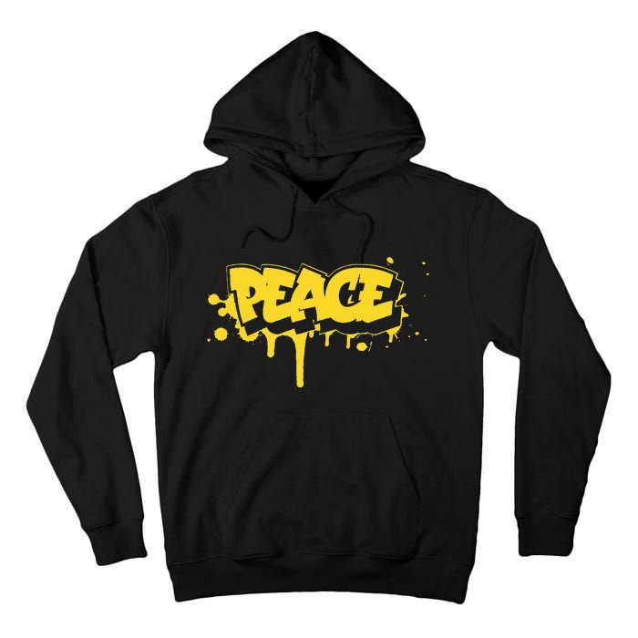 Peace Old School Graffiti Style Funny Graffiti Graphic Tall Hoodie