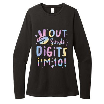 Peace Out Single Digits I'm 10 Year Old Birthday Womens CVC Long Sleeve Shirt