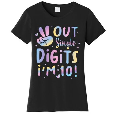 Peace Out Single Digits I'm 10 Year Old Birthday Women's T-Shirt