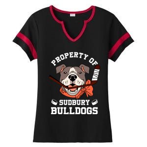 Property Of Sudbury Bulldog Funny Ladies Halftime Notch Neck Tee