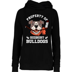 Property Of Sudbury Bulldog Funny Womens Funnel Neck Pullover Hood