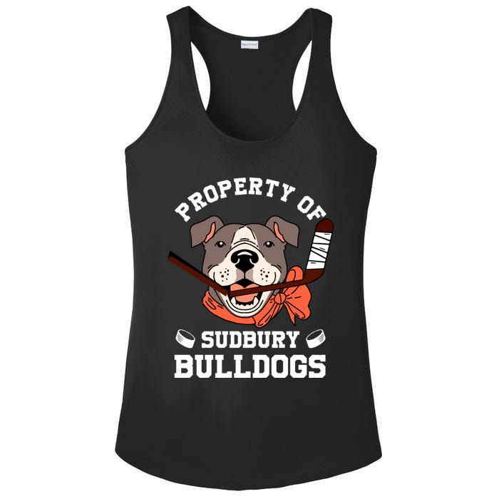 Property Of Sudbury Bulldog Funny Ladies PosiCharge Competitor Racerback Tank