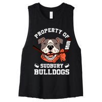 Property Of Sudbury Bulldog Funny Women's Racerback Cropped Tank