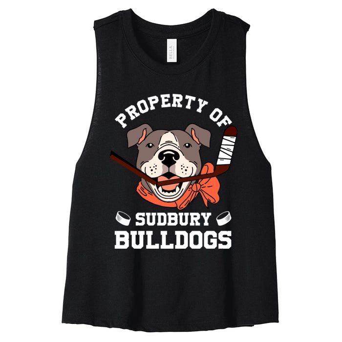 Property Of Sudbury Bulldog Funny Women's Racerback Cropped Tank