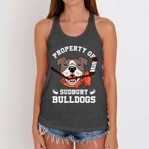 Property Of Sudbury Bulldog Funny Women's Knotted Racerback Tank