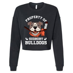 Property Of Sudbury Bulldog Funny Cropped Pullover Crew