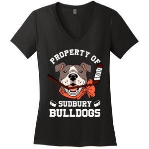 Property Of Sudbury Bulldog Funny Women's V-Neck T-Shirt