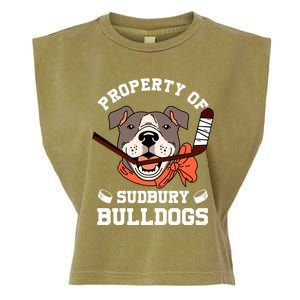 Property Of Sudbury Bulldog Funny Garment-Dyed Women's Muscle Tee