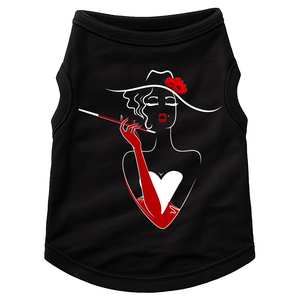 Posh Lady Smoking Cigarette Holder Doggie Tank