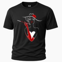 Posh Lady Smoking Cigarette Holder Cooling Performance Crew T-Shirt