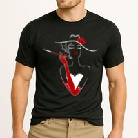 Posh Lady Smoking Cigarette Holder Cooling Performance Crew T-Shirt