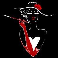 Posh Lady Smoking Cigarette Holder Cooling Performance Crew T-Shirt