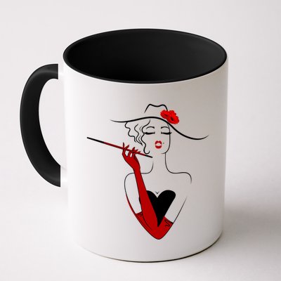Posh Lady Smoking Cigarette Holder Mug