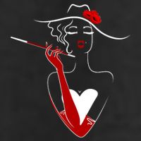 Posh Lady Smoking Cigarette Holder 11oz C Handle Ceramic Mug