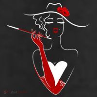 Posh Lady Smoking Cigarette Holder Trucker Hat