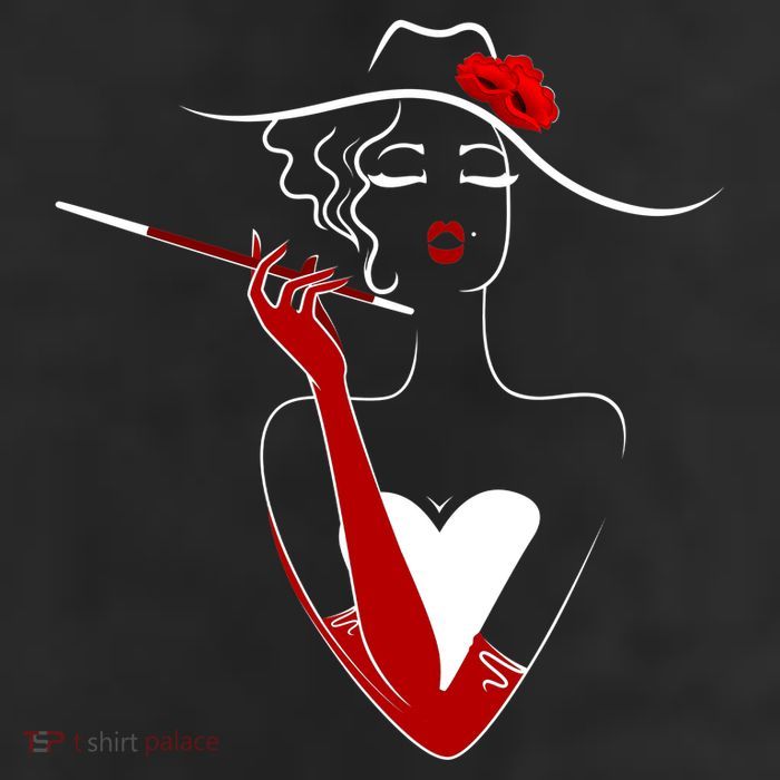 Posh Lady Smoking Cigarette Holder Trucker Hat