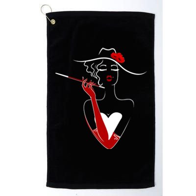 Posh Lady Smoking Cigarette Holder Platinum Collection Golf Towel