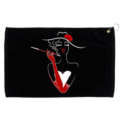 Posh Lady Smoking Cigarette Holder Grommeted Golf Towel