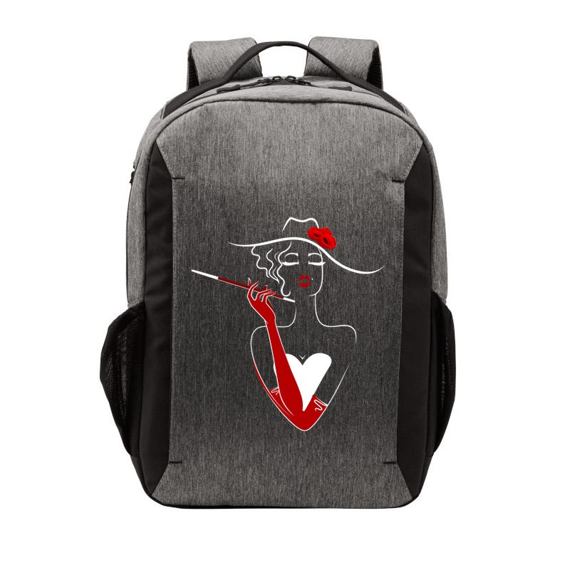 Posh Lady Smoking Cigarette Holder Vector Backpack