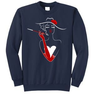 Posh Lady Smoking Cigarette Holder Sweatshirt