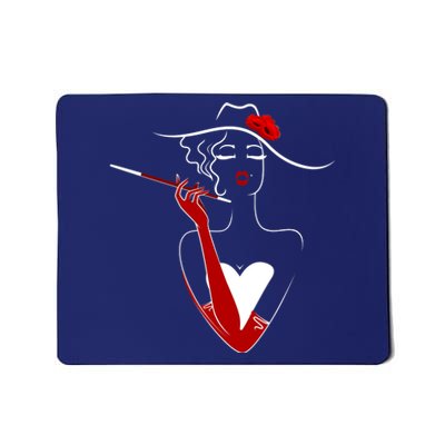 Posh Lady Smoking Cigarette Holder Mousepad