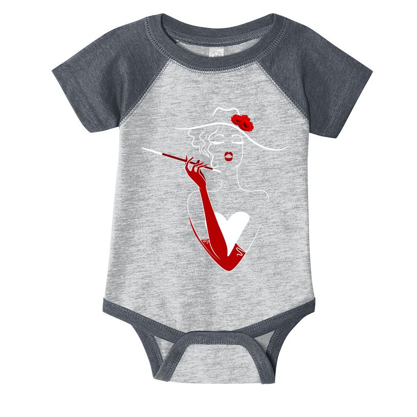 Posh Lady Smoking Cigarette Holder Infant Baby Jersey Bodysuit