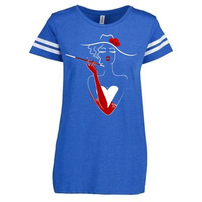 Posh Lady Smoking Cigarette Holder Enza Ladies Jersey Football T-Shirt