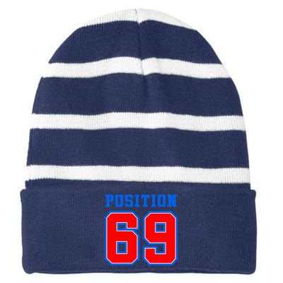 Position 69 Striped Beanie with Solid Band