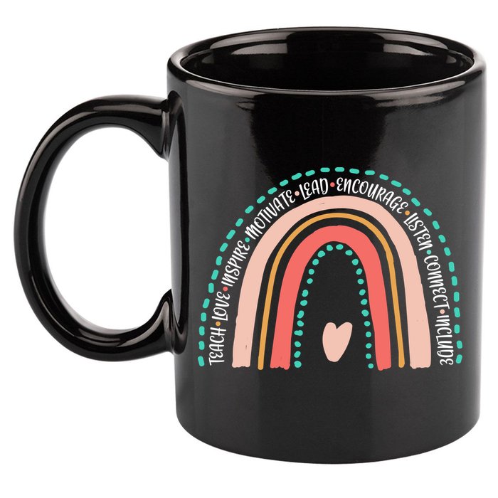 Positive Teacher Inspire Rainbow 11oz C Handle Ceramic Mug