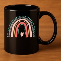 Positive Teacher Inspire Rainbow 11oz C Handle Ceramic Mug