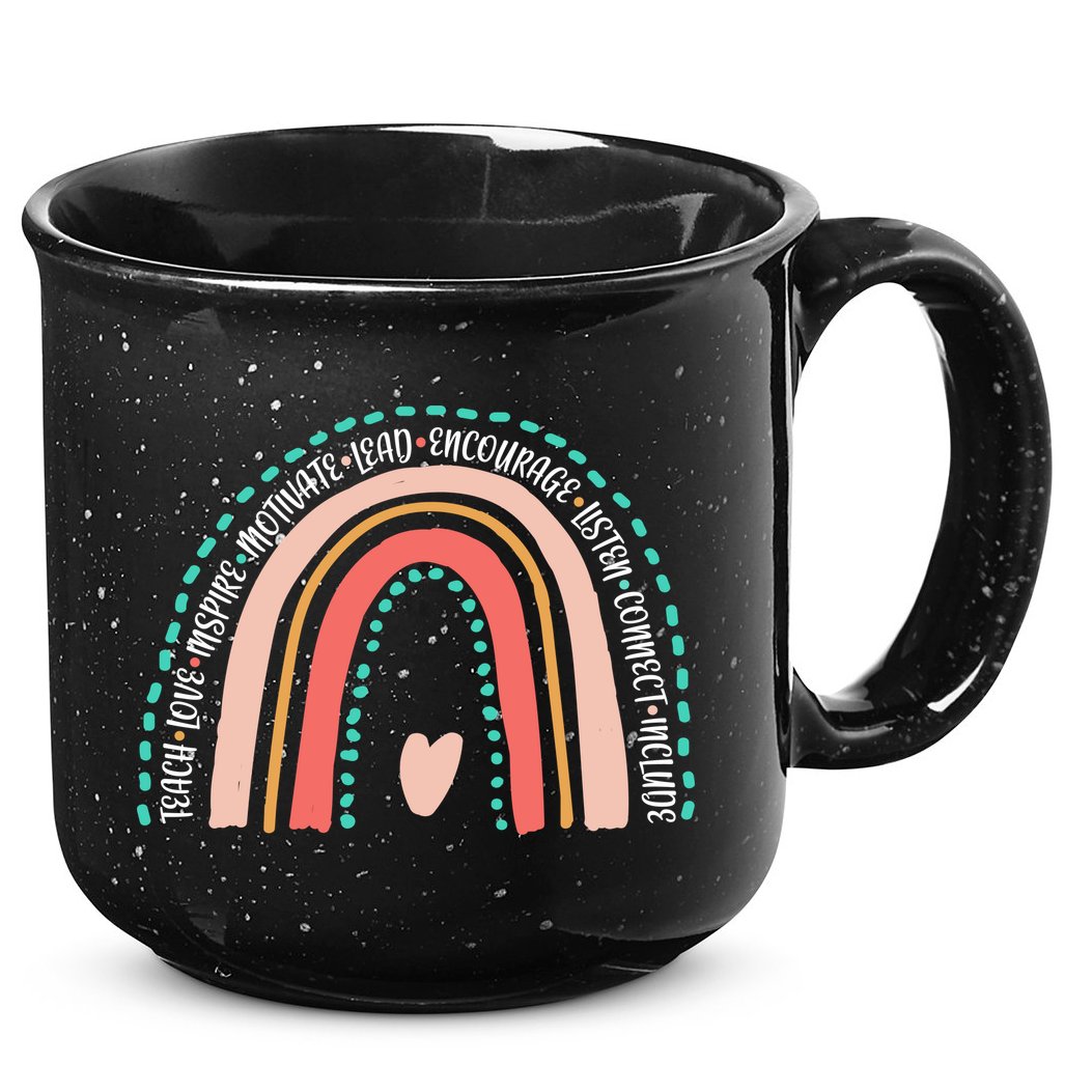 Positive Teacher Inspire Rainbow 15oz Campfire Ceramic Mug