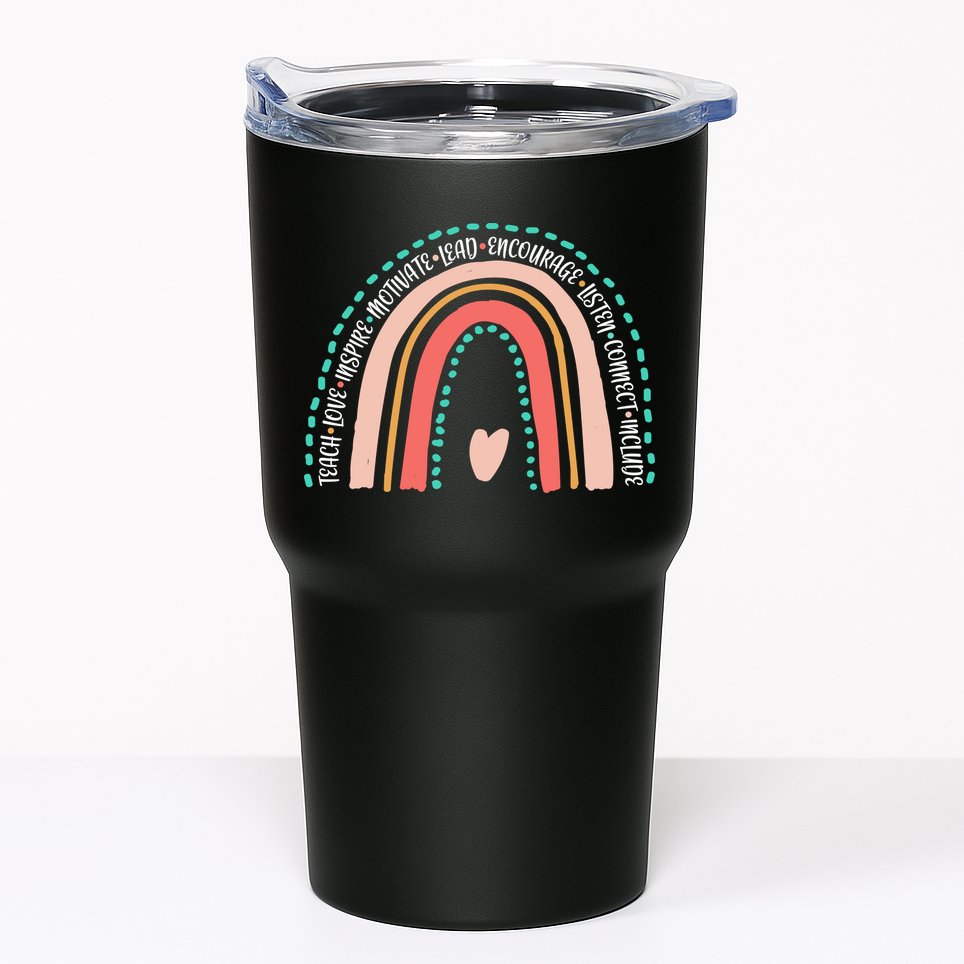 Positive Teacher Inspire Rainbow Tumbler