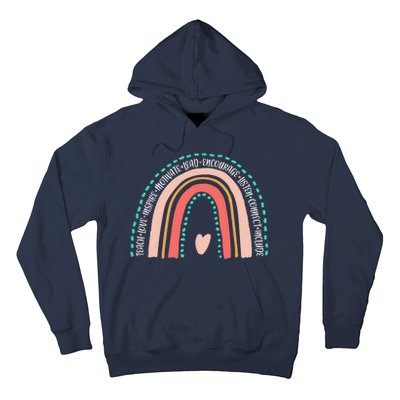 Positive Teacher Inspire Rainbow Hoodie