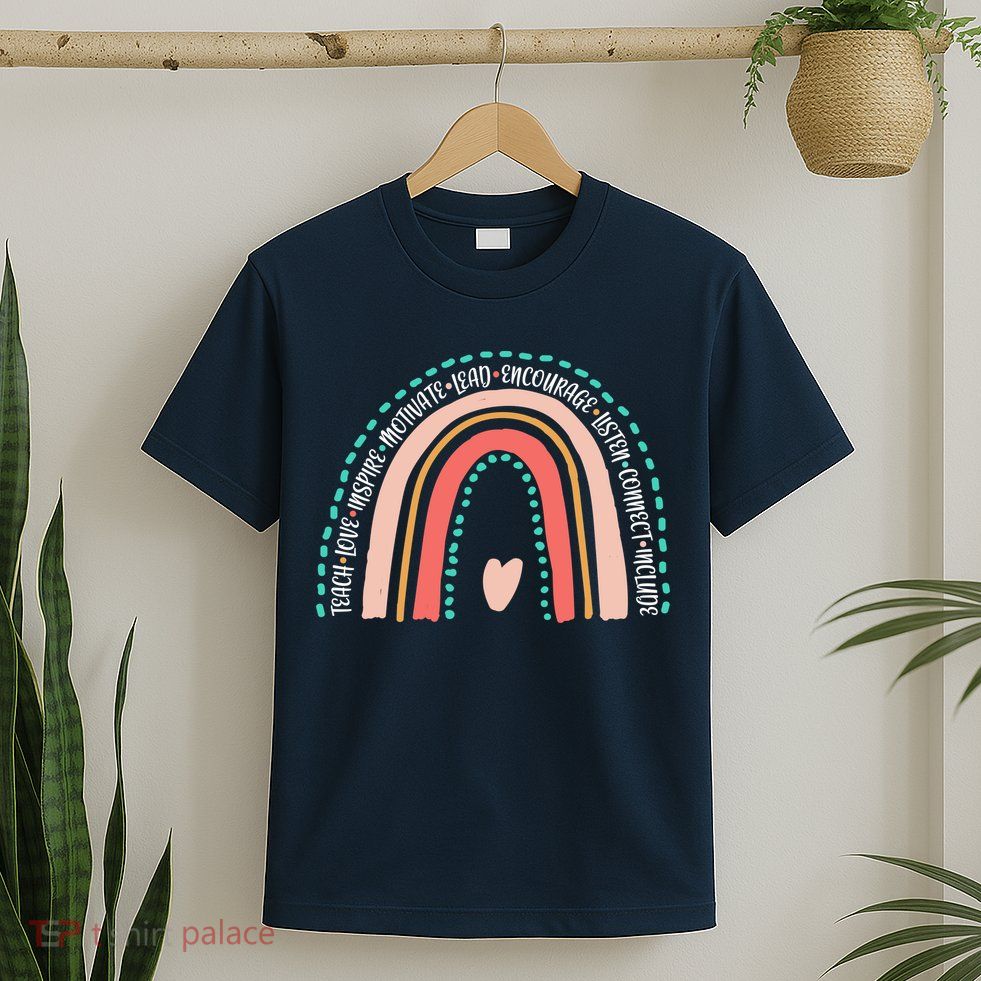 Positive Teacher Inspire Rainbow T-Shirt