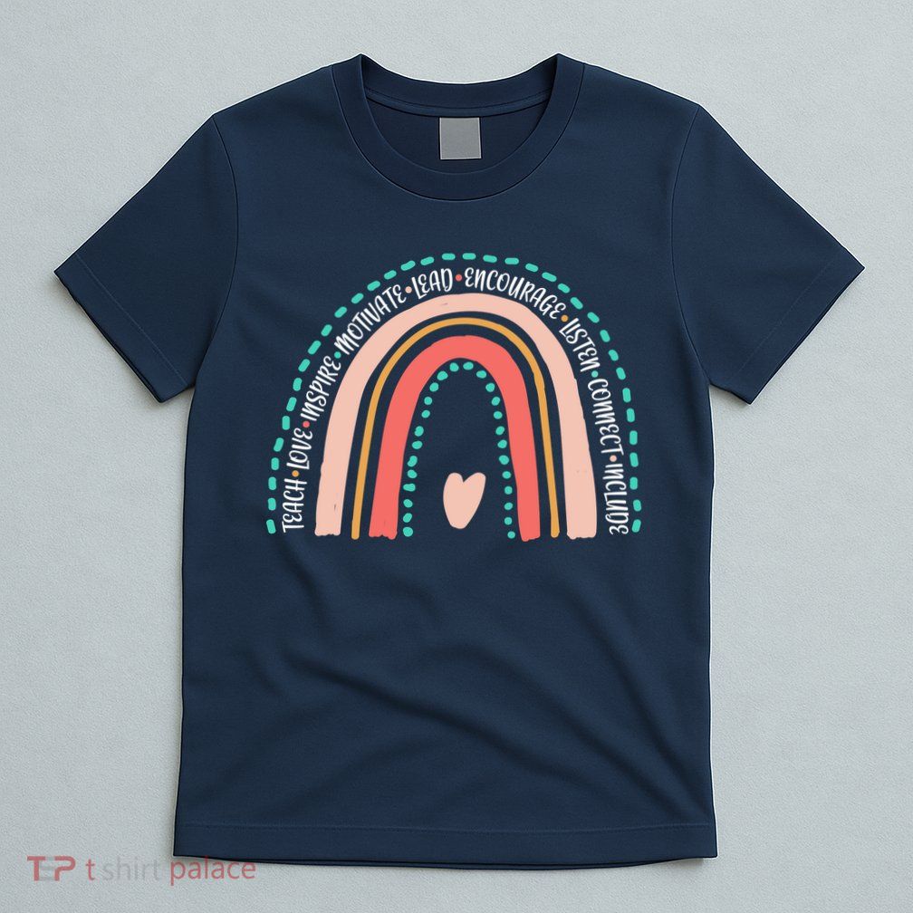 Positive Teacher Inspire Rainbow T-Shirt