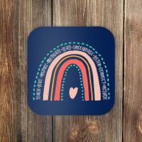 Positive Teacher Inspire Rainbow Coaster