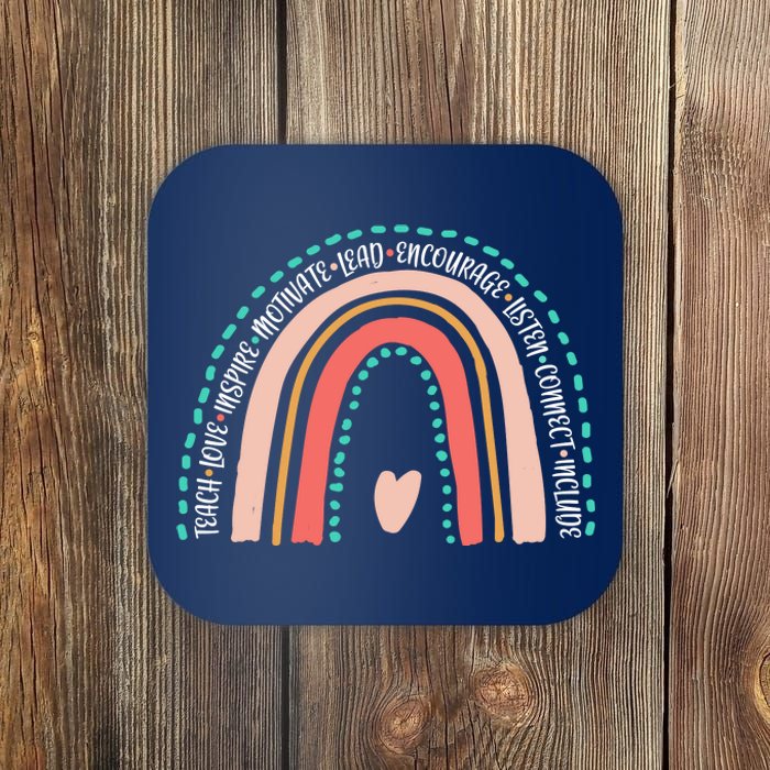 Positive Teacher Inspire Rainbow Coaster