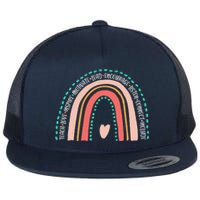 Positive Teacher Inspire Rainbow Flat Bill Trucker Hat